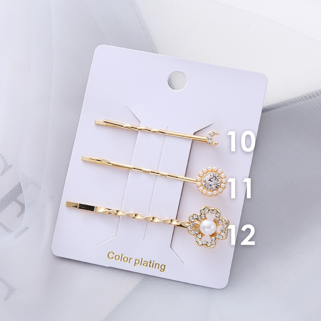 Haarnadeln mit Perlen & Strass