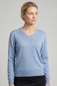 Feinstrickpullover mit V-Ausschnitt