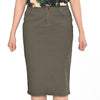 ELIT women's casual skirt KATHARINA, olive green, 72 cm