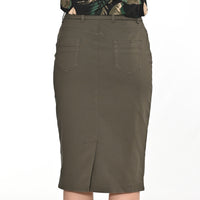 ELIT women's casual skirt KATHARINA, olive green, 72 cm