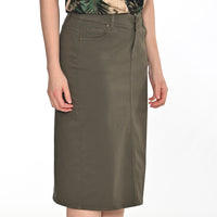 ELIT women's casual skirt KATHARINA, olive green, 72 cm