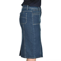 Women's denim skirt SASKIA, jeans, 66 cm