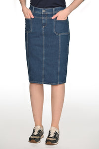 Women's denim skirt SASKIA, jeans, 66 cm