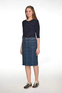 Women's denim skirt SASKIA, jeans, 66 cm