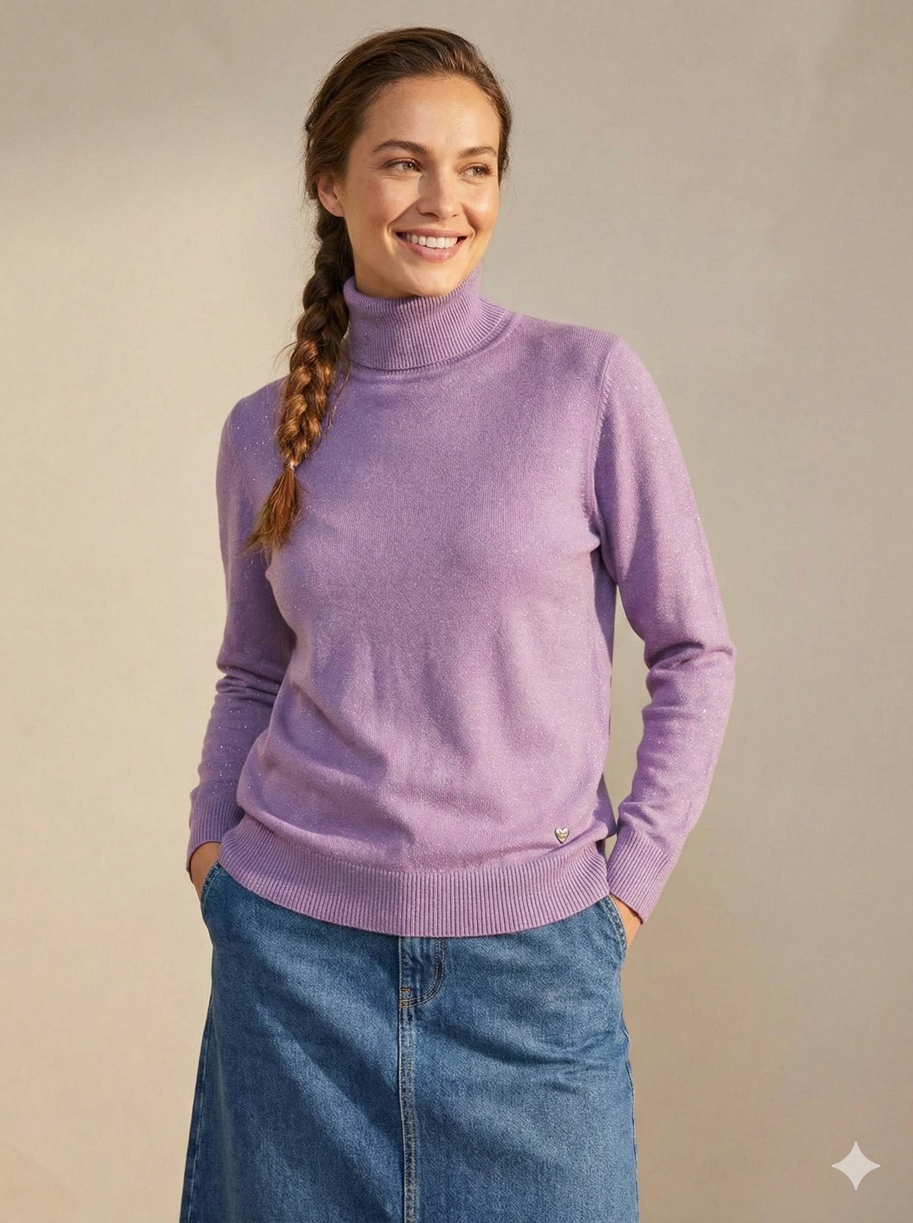 Feinstrick-Rollkragenpullover