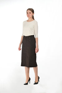 ELIT women's skirt ELSA, brown, 80 cm