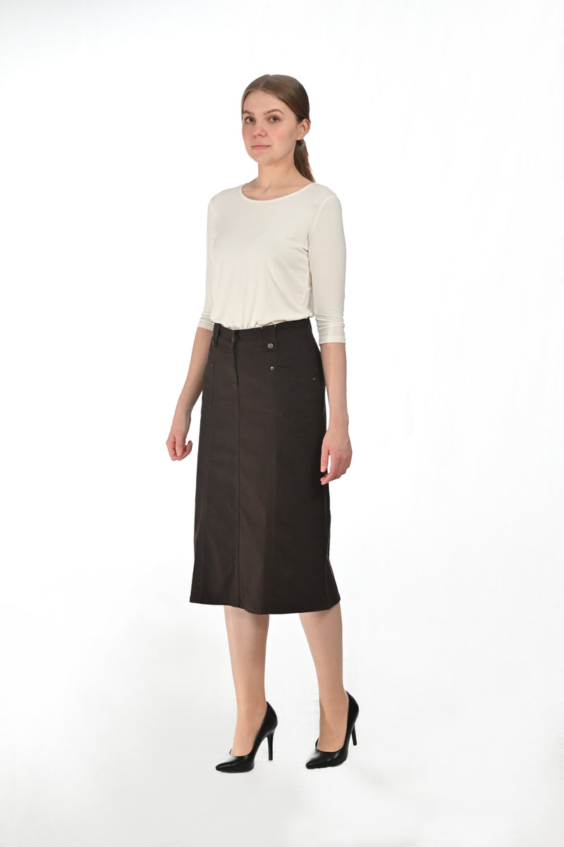 ELIT women's skirt ELSA, brown, 80 cm