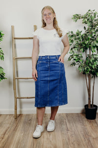 ELIT Damen Freizeitrock ELLEN, jeans, 69 cm