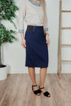 Stretch skirt MONIKA 60 cm, navy