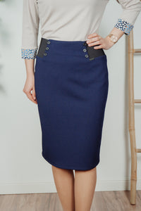 Stretch skirt MONIKA 60 cm, navy