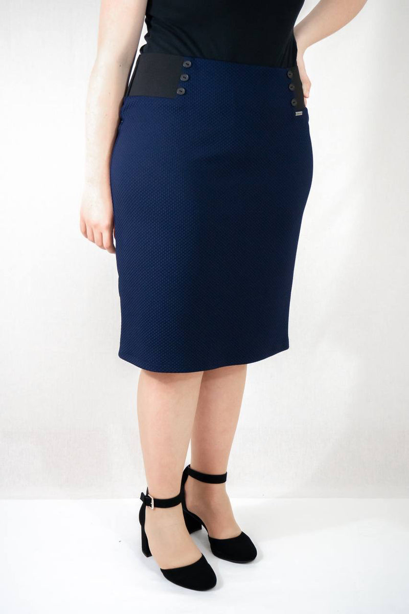 Stretch skirt MONIKA 60 cm, navy