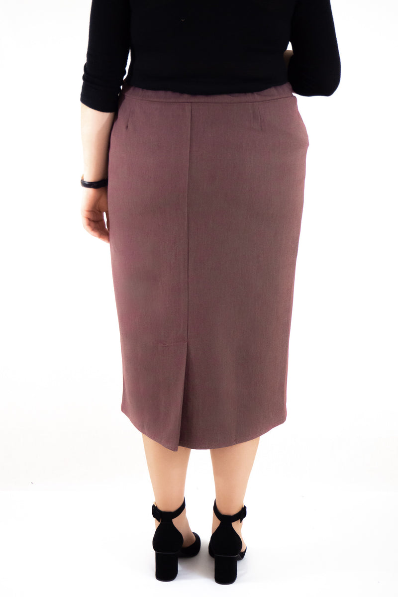 Stretch skirt INA, 80 cm, berry