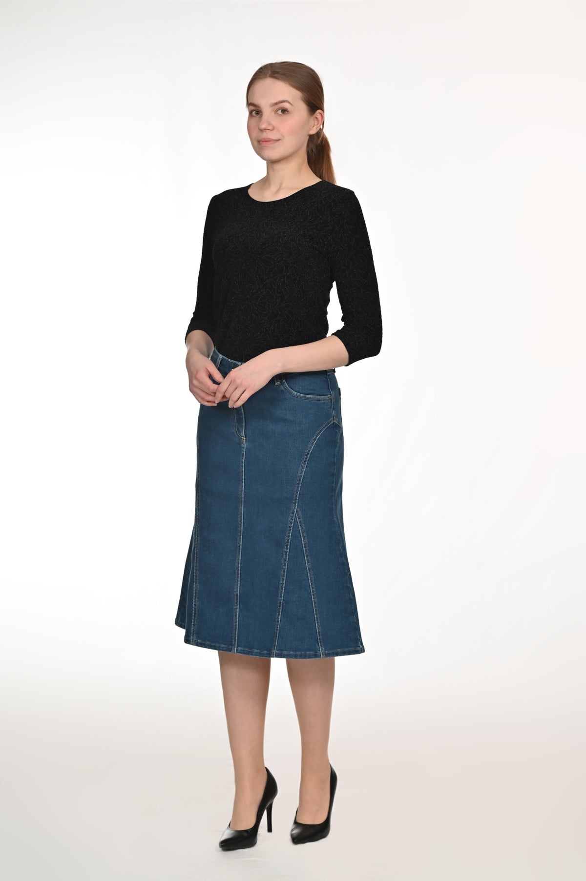 Jeansrock AMALIA, 73 cm blau Bild 2