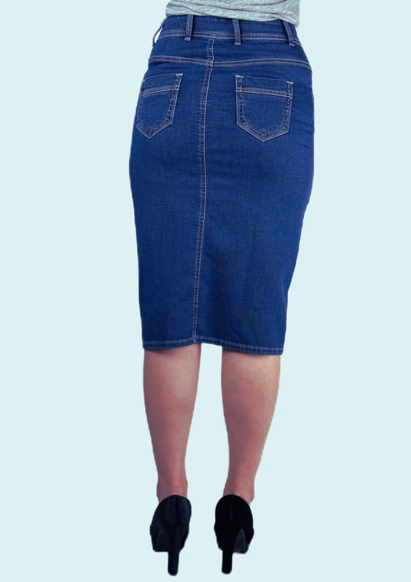 Jeansrock KATHARINA, 64 cm blau Bild 3