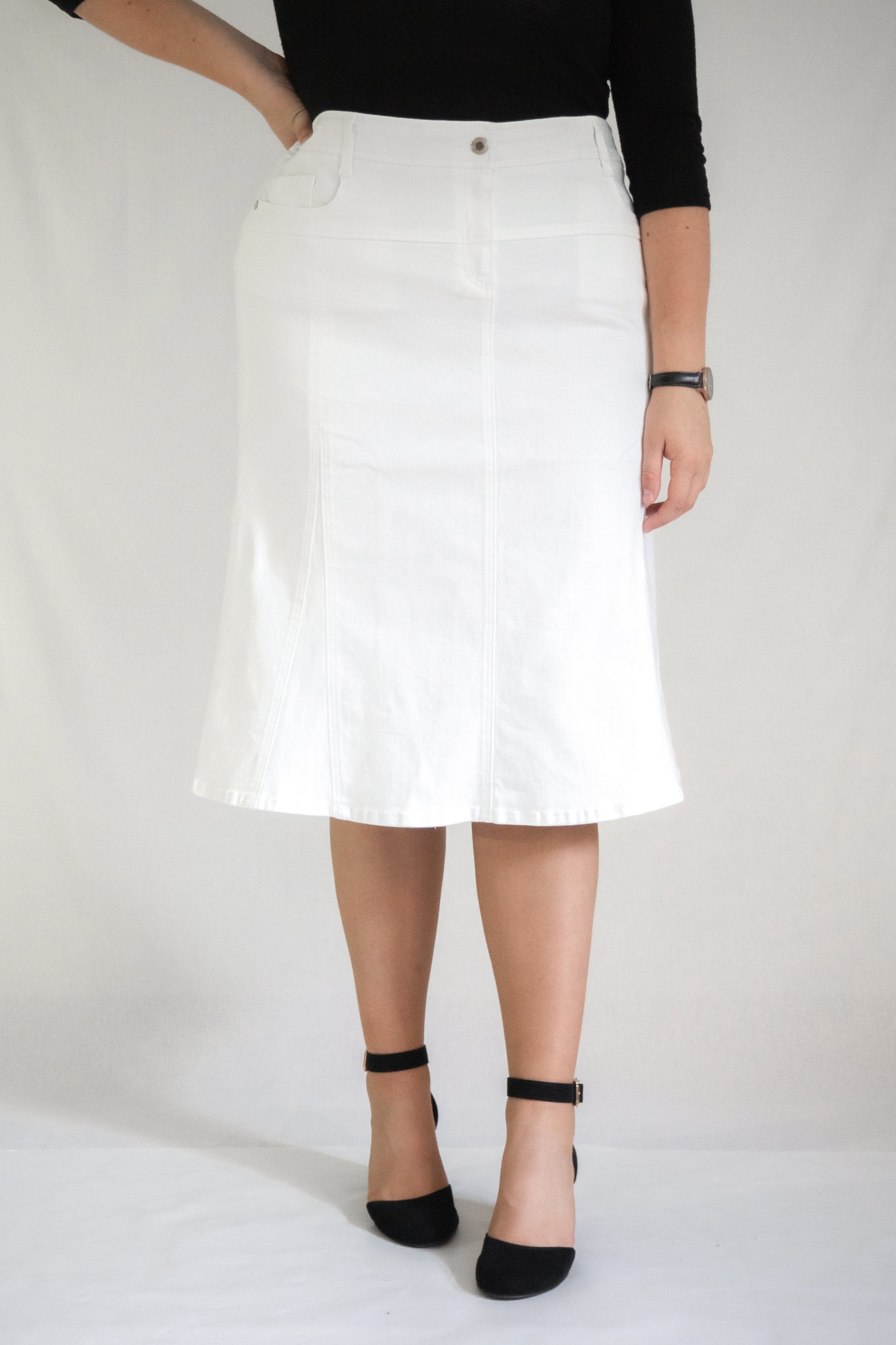 Jeansrock NINA, 70 cm weiß Bild 1