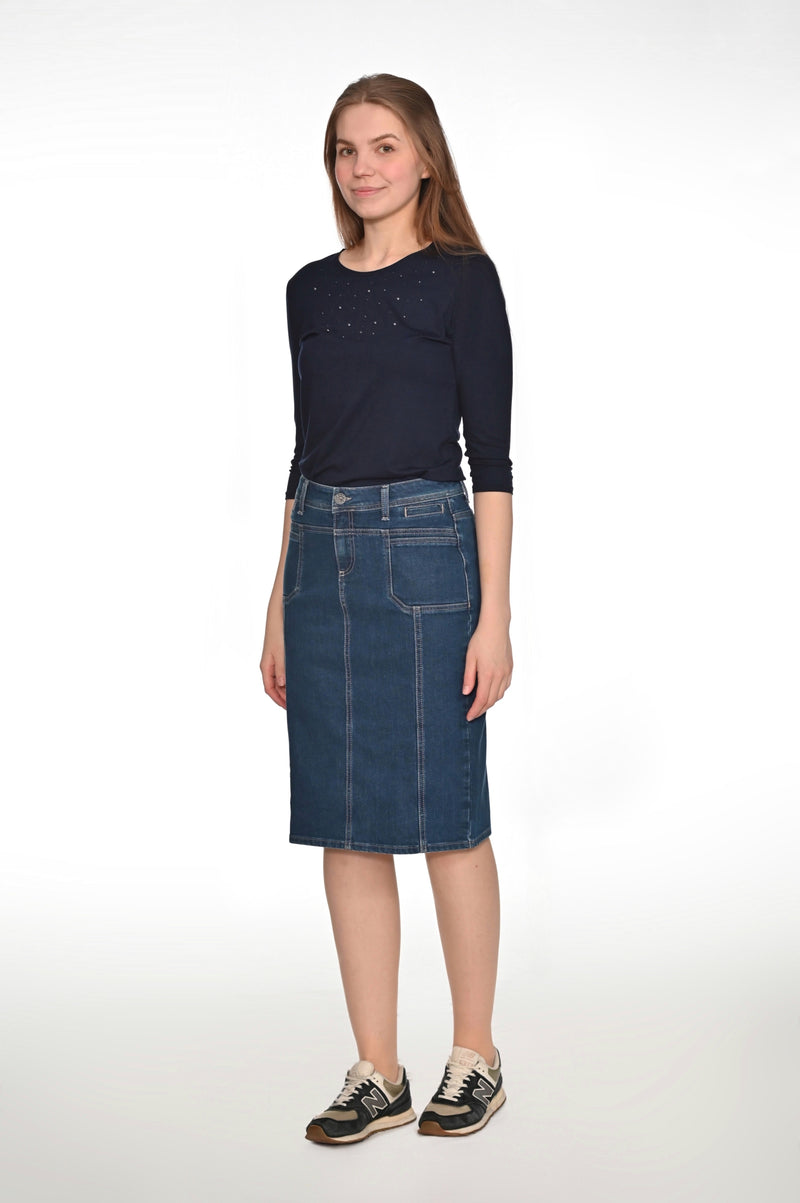 Jeansrock SASKIA, 66 cm Jeansblau Bild 5