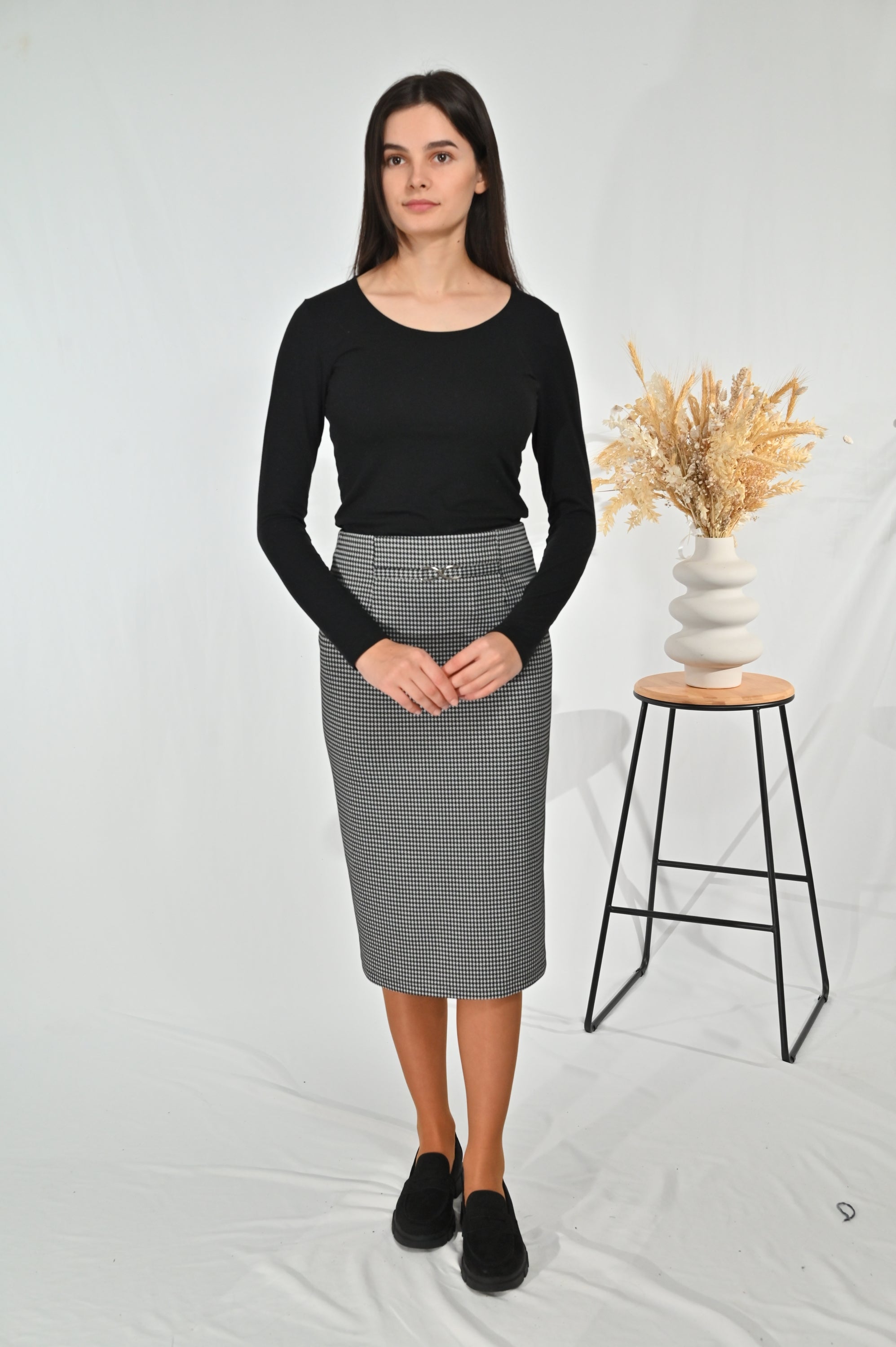 Stretchrock OLGA, 72 cm schwarz-weiß Bild 2