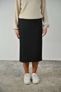 fein gerippter Stretchrock DANIELA schwarz Bild 1