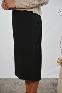 gerippter Stretchrock DANIELA, 75 cm und 80 cm schwarz Bild 1