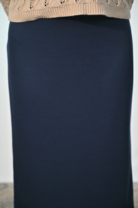 gerippter Stretchrock DANIELA, 75 cm und 80 cm marine Bild 3