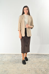 Maxi-Stretchrock DANIELA, 80 cm braun Bild 2